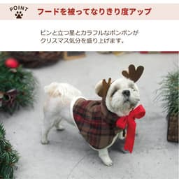 小型犬 クリスマスコスチューム トナカイフード - サムネイル7