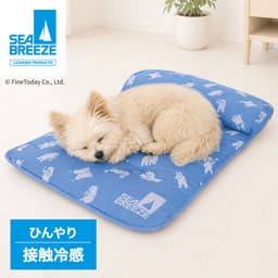 シーブリーズ（SEA BREEZE）くま総柄枕付きクールベッド - サムネイル1